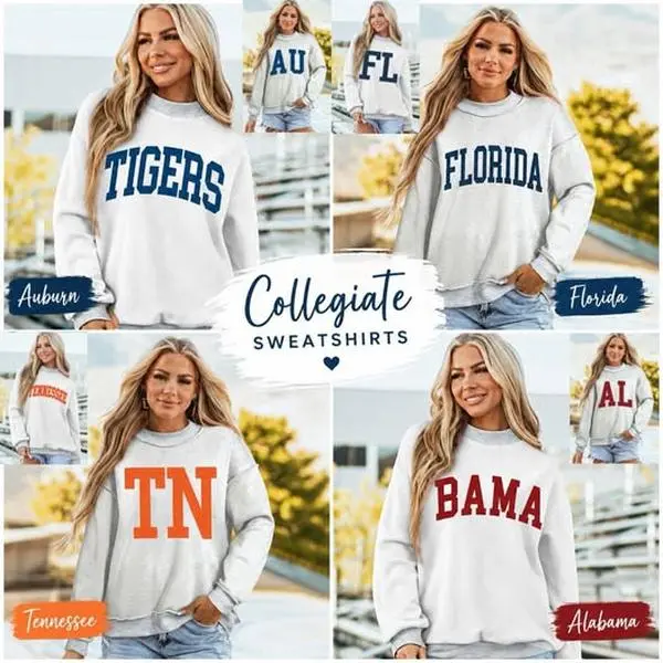 Reversible Mock Neck Collegiate Sweatshirts (RTS)