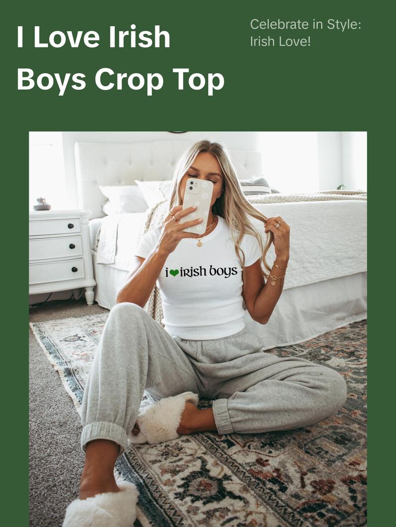 I Love Irish Boys St. Patrick's Day Womens Crop Top