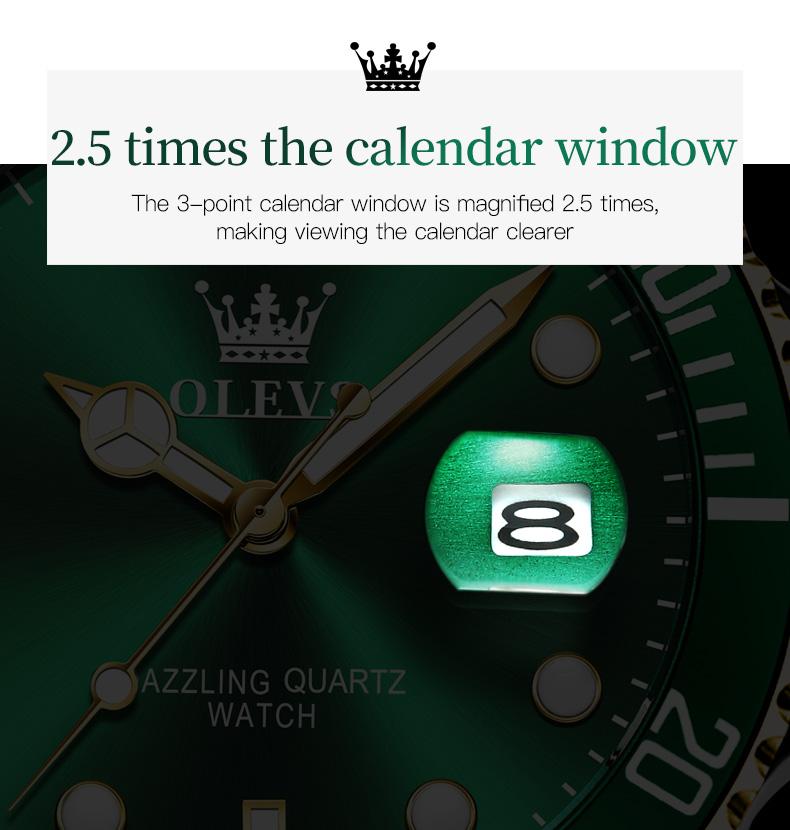 OLEVS Men's Classic Luxury Business Watch with Big Face Multifunction Stainless Steel Wristwatch Water Resistant