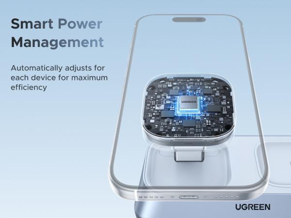 UGREEN 25W Qi2 Certified 3-in-1 Magflow Wireless Charging Stand, Magsafe Fast Wireless Charger for iPhone 17/16/15/14/13/12, AirPods and Apple Watch, Desk Stand with Adjustable Angle,（No battery）TikTokShopBlackFriday ,TikTokShopJumpstartSale