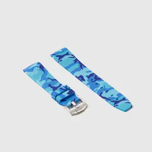 Rubber Strap for Rolex Submariner - Miami Blue Camo