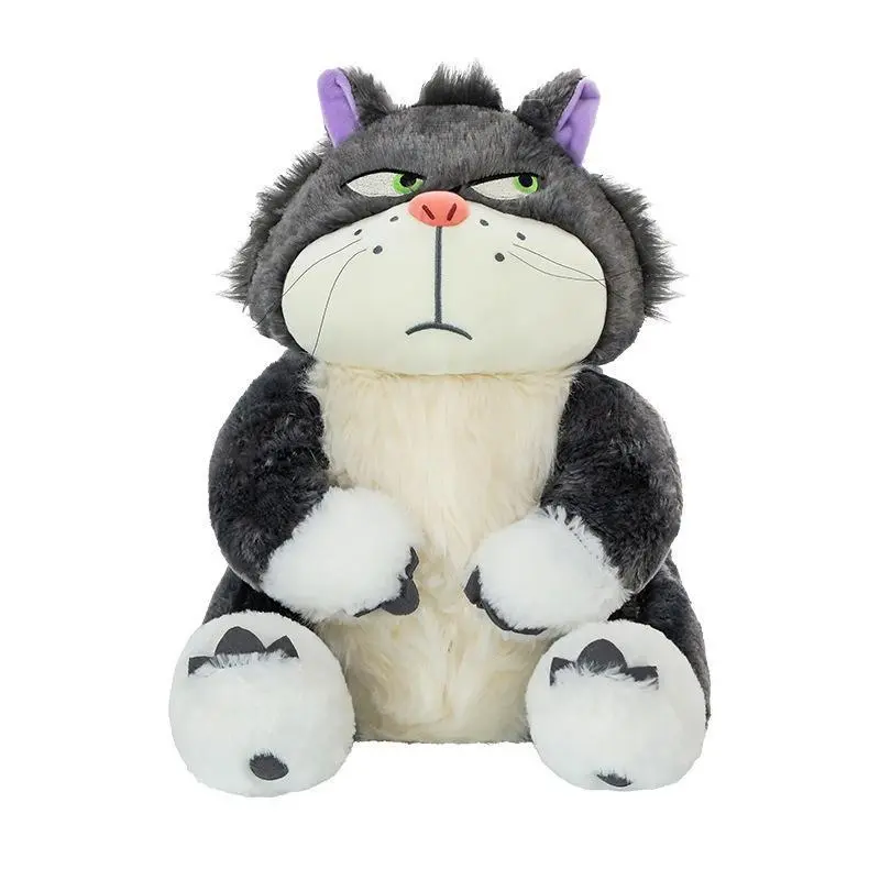 Angry Cat Cute Kitten Plush Soft Kawaii Anime Plush Evil Black Cat Angry Cat Plush Toy, Lucifer Cat Plush Toy Soft Anime Cartoon Princess Kids Stuffed Animal Doll Suitable for Children's Birthday Christmas