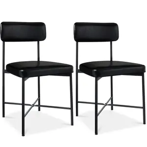 Best Choice Products Faux Leather Dining Chair Set of 2, Standard Height w/ Metal Frame