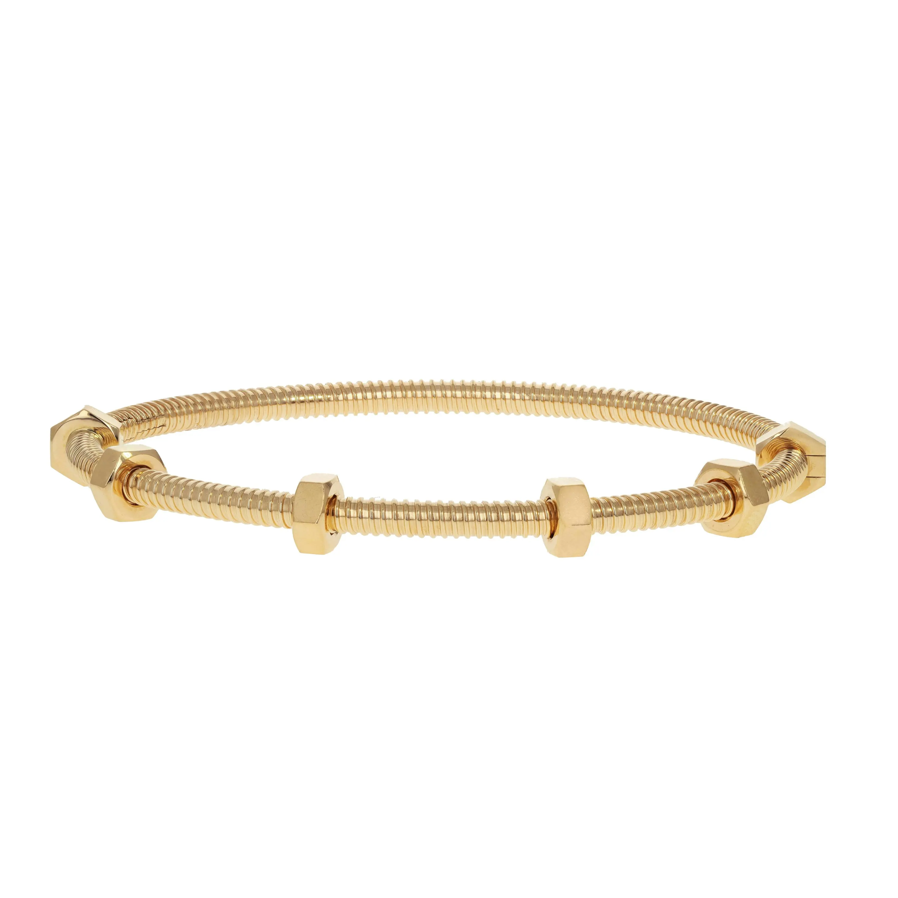 Pre-owned Cartier Ecrou Bangle Bracelet Size 18