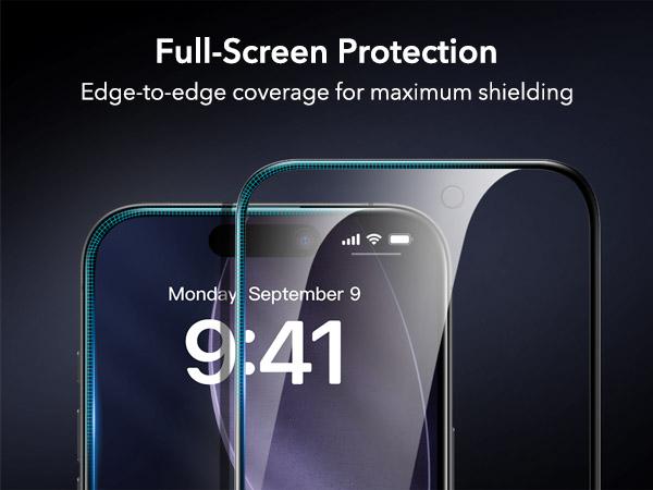 ESR Invisible Bodyguard for iPhone 17promax/17pro/17air/17/16/15 7X Armorite Privacy Glass 3-Pack Ultimate Privacy Bubble-Free Install Military-Grade Protection