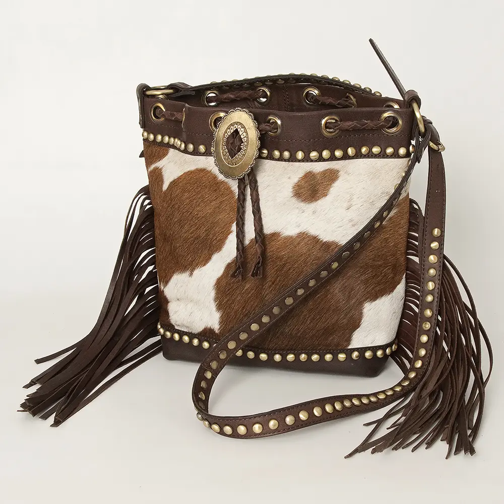 American Darling Bucket Hair on Genuine Leather Western Women Bag Handbag Purse | Travel Bags College Casual