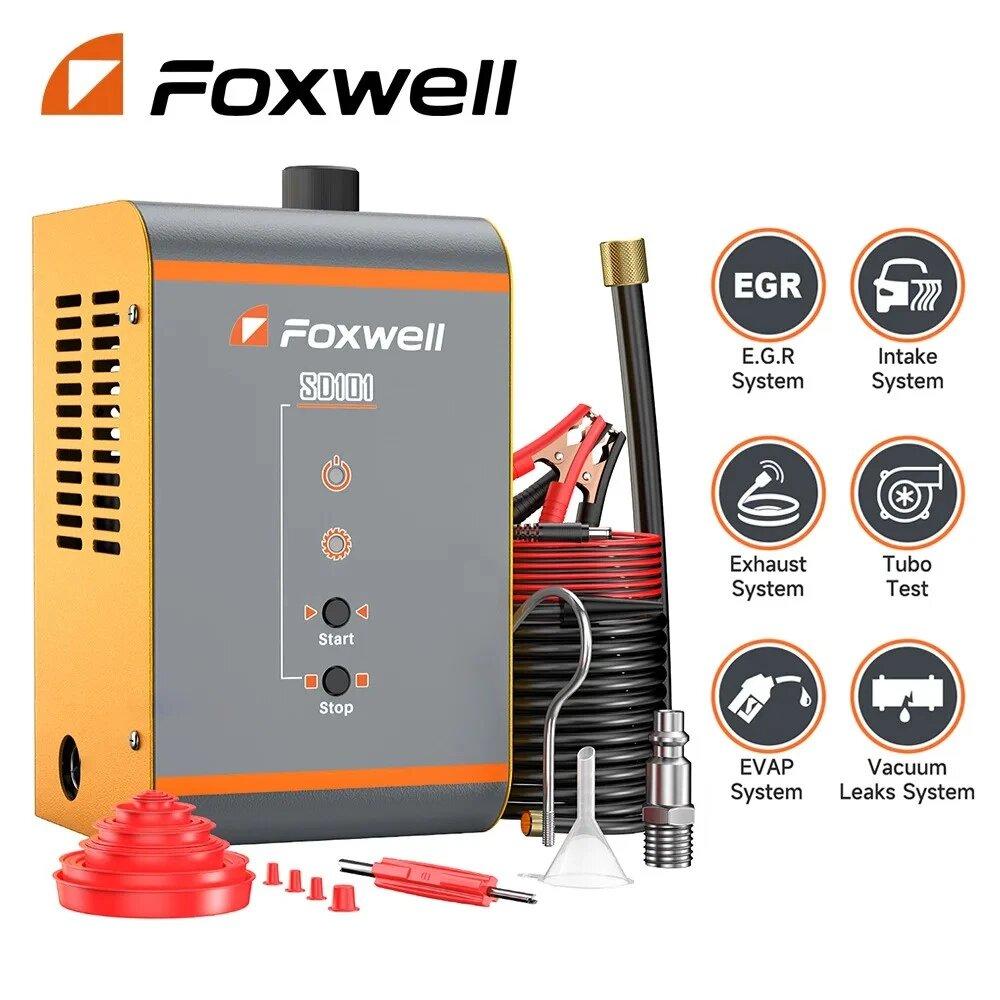 FOXWELL SD101 Professional Automotive Smoke Leak Detector with Built-in Air Pump for Car Fuel System Diagnosis & Leak Detection