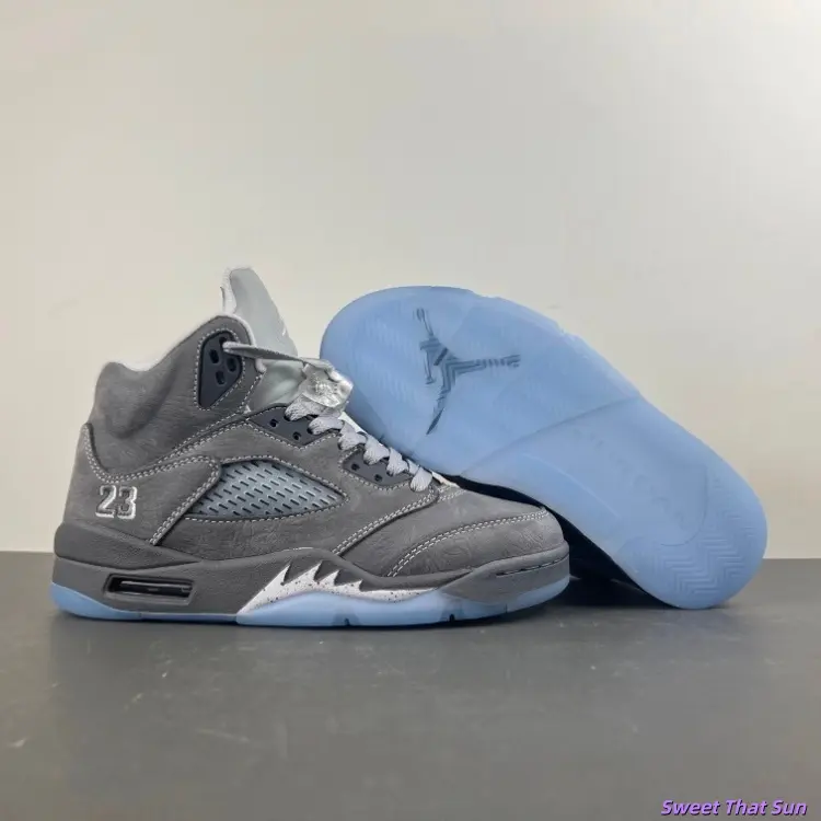 Brand New Sealed with Original Shoe Box Unisex Matte Grey Suede Light Blue Two-Tone High Top Basketball Collectible Sneakers Breathable Mesh Transparent Rubber Outsole Neutral Vintage Streetwear Daily Athletic Footwear Teen Fashion Casual Shoes