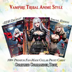 Vampire Tribal MTG Proxy Commander Deck - 119+ Pcs Gothic Anime Set