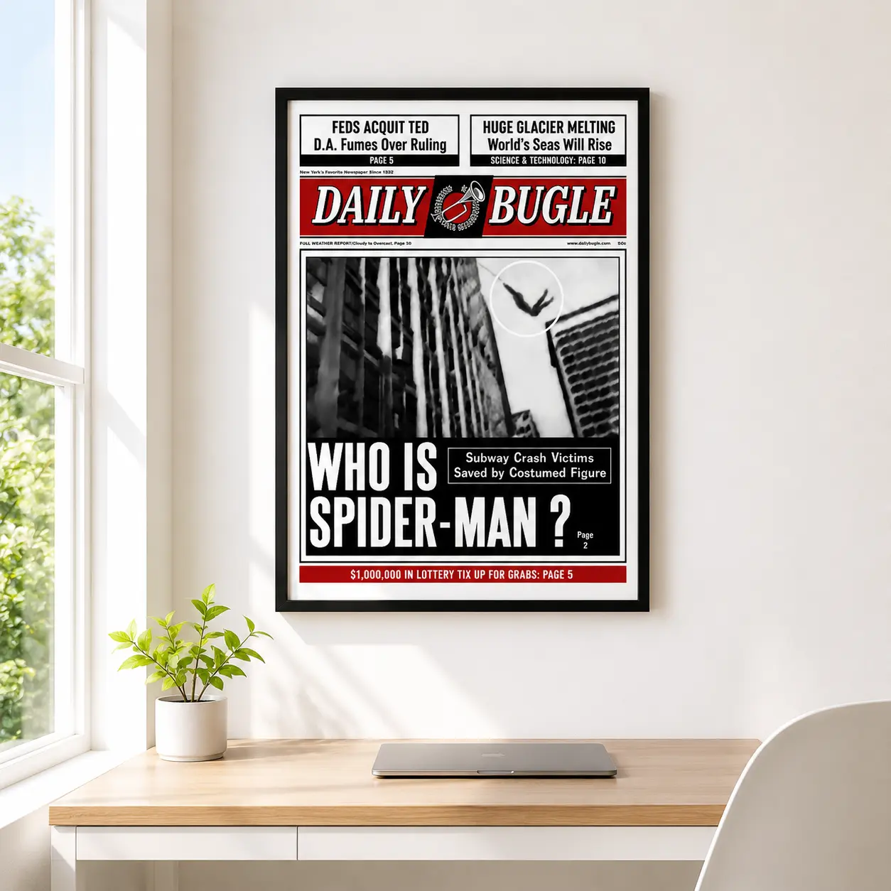 Spider-Man Vintage Poster, Spider-Man Newspaper Poster, Movie Poster, Spider-Man Wall Art
