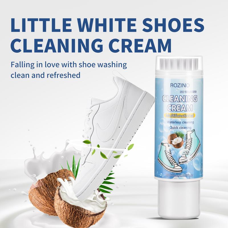 Waterless Shoe Cleaning Brush,Foam Shoe Cleaner with Shoe Brush, Shoes Stain Remover,Ideal for Sneaker Care,Full Grain Leather,Rubber,Canvas Shoes full grain leather Mesh Footwear