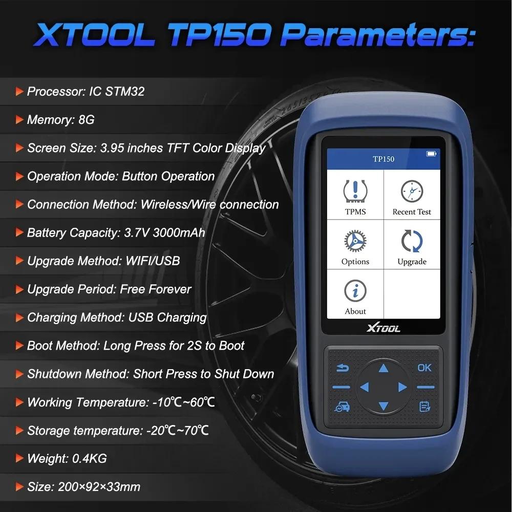 XTOOL TP150 TPMS Programming Tool, 2026 TPMS Relearn Tool, Activate/Relearn/Diagnosis All Known TPMS Sensors, Program TS100 Sensors (315/ 433MHz), TPMS Reset Tool TPMS Programmer XTOOL TP150 TPMS Programming Tool, 2026 TPMS Relearn Tool, Activate/Relearn/Diagnosis All Known TPMS Sensors, Program TS100 Sensors (315/ 433MHz), TPMS Reset Tool TPMS Programmer