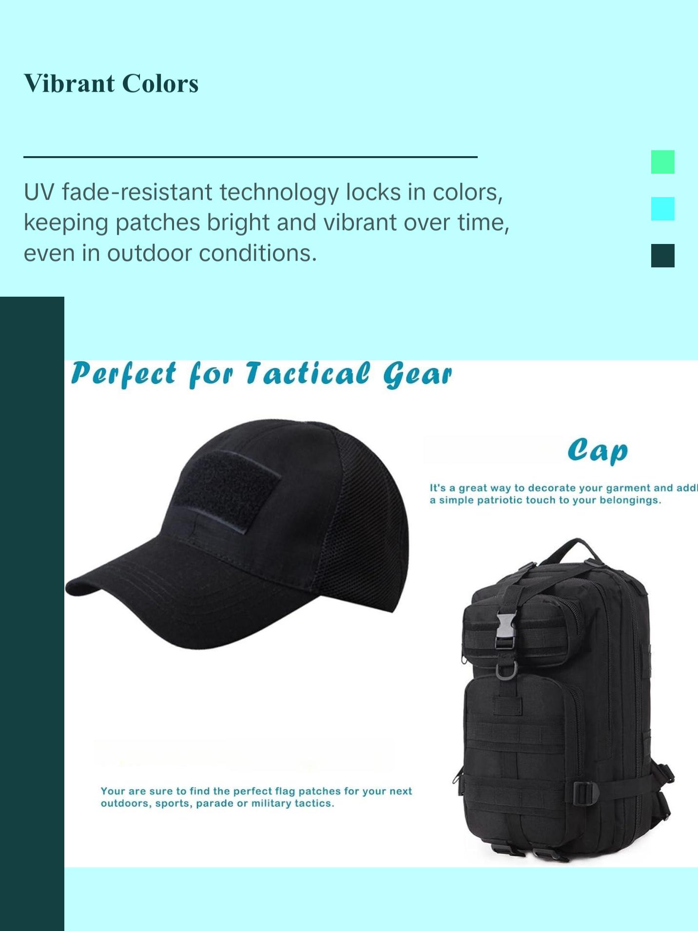 Mexico Flag Patch Mexican Tactical Patch- Hook and Loop Fastener, 2 Pack