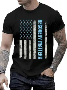 100%25 Cotton Recovery Matters - Sobriety Anniversary Sober AA NA T-Shirt