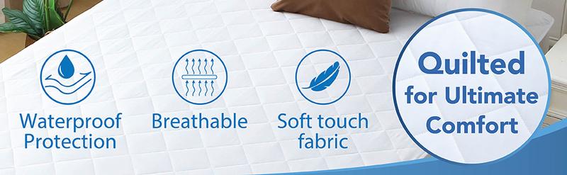 Raybee Waterproof Mattress Protector Queen Size, Washable & Durable Mattress Cover, 6-16'' Deep Pocket Mattress Pad , Fitted Sheet For Bedroom, Guest Room, Collage Dorm,Hotel,Dust Proof