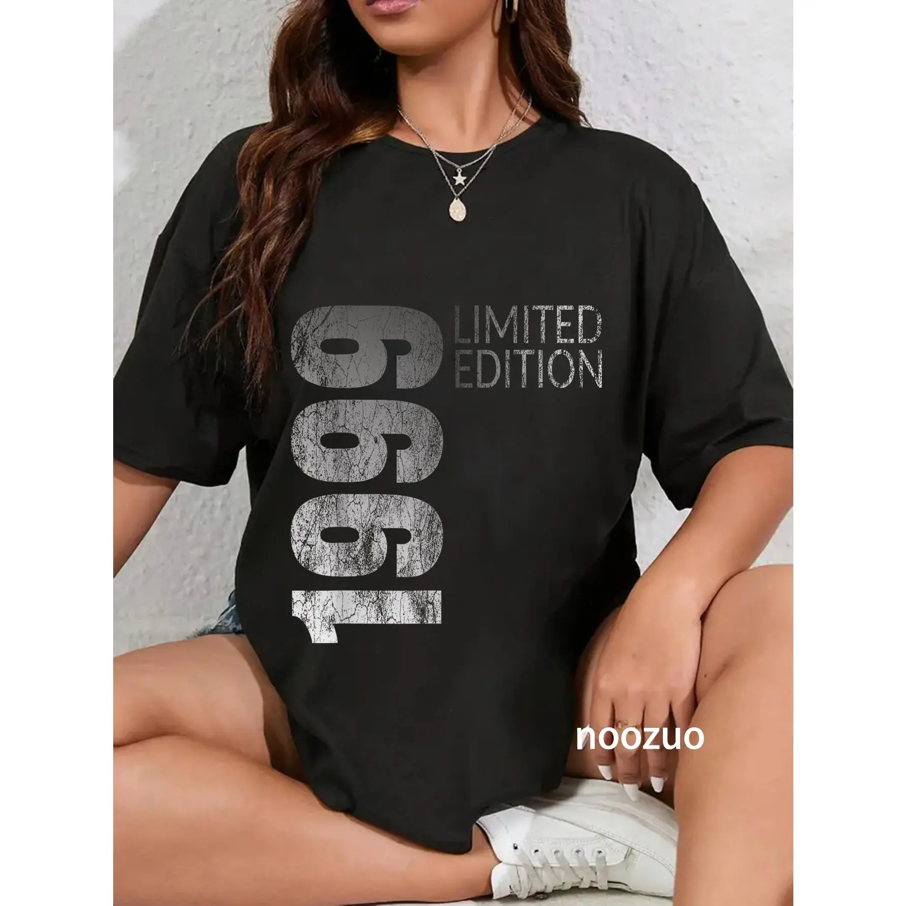 Women's Vintage 1999 Print Casual Tee Top - 100% Cotton Retro Look Distressed Apparel, 25th Birthday Gift for Everyday Wear, Casual Tee Tops, Apparel T Shirt