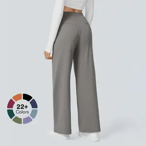 High Waisted Pocket Straight Leg Work Pants