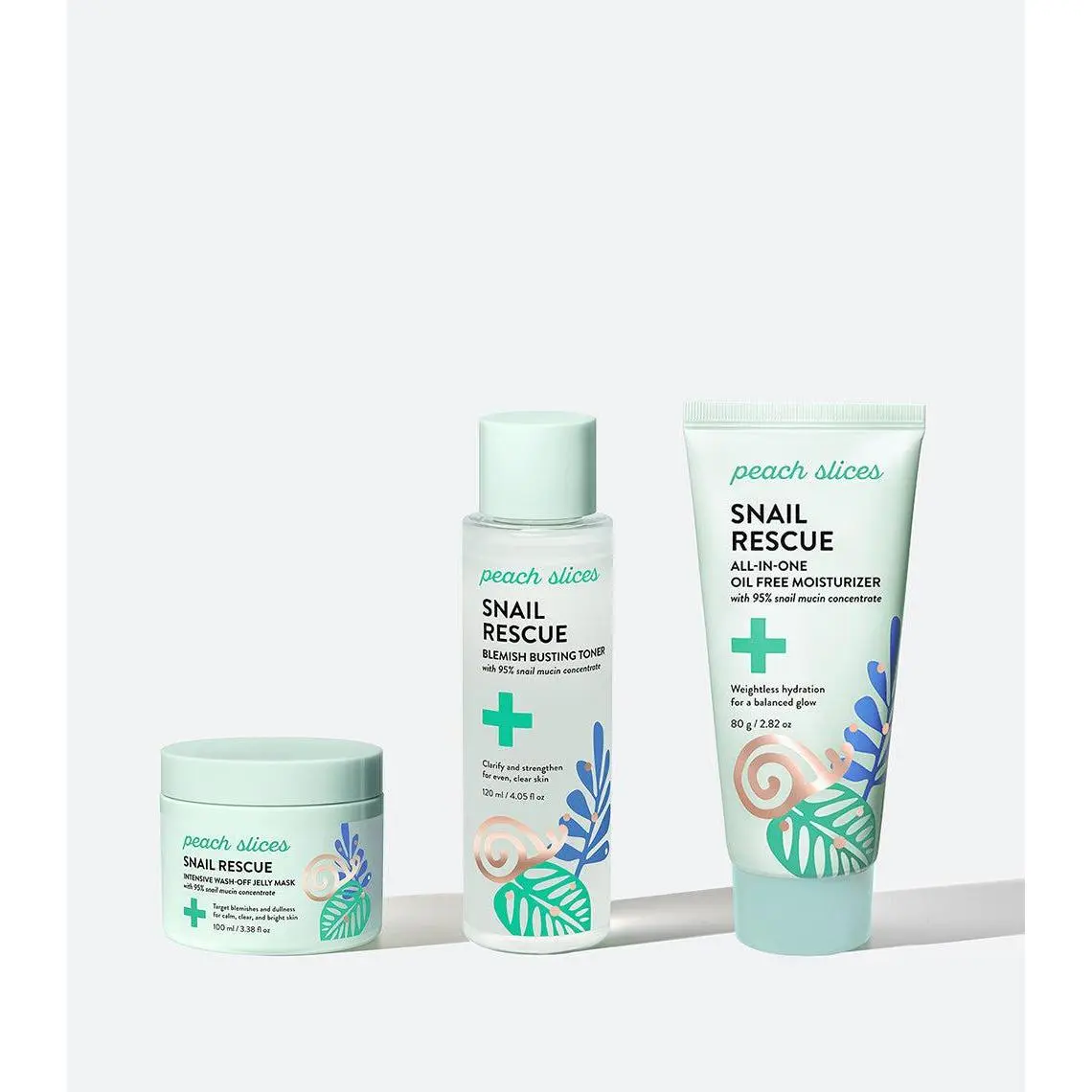 Peach Slices Snail Rescue Trio All-In-One Moisturizer with Hydrating Formula for Blemishes and Lightweight Moisturizing Properties