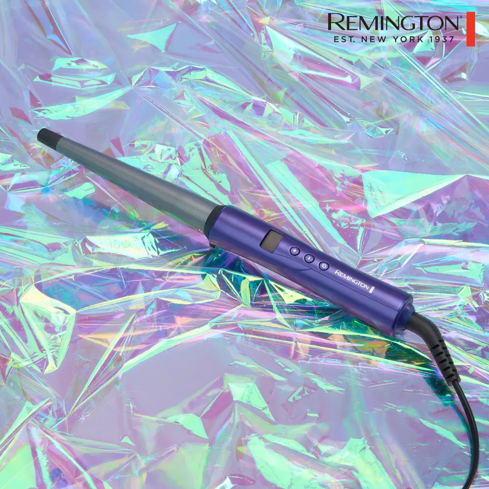 Remington Gloss Curling Wand, Infused with Micro-Conditioners to Add Shine As You Style, 0.5-1.5" Tapered Wand, Ceramic Barrel, Fast Heat Up Time