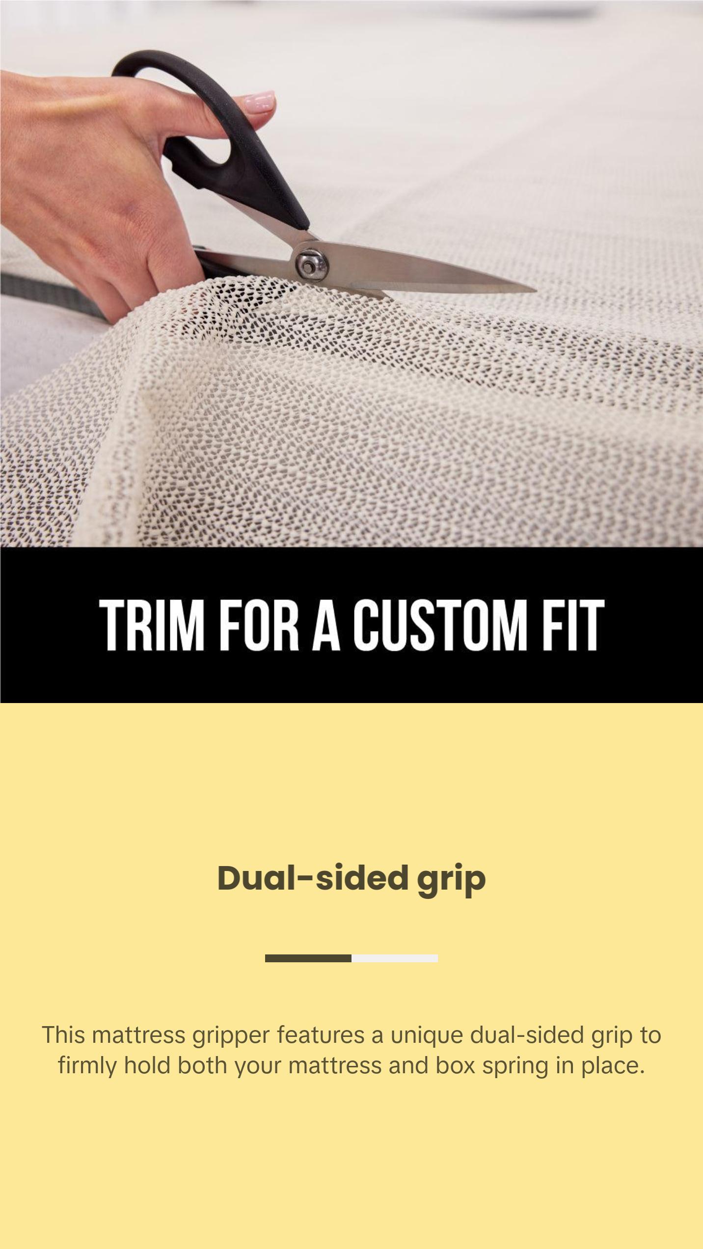 Gorilla Grip Non Slip Mattress Gripper, Prevents Mattresses from Sliding and Holds Bed in Place, Pad Grips Beds, Sofa, Couch, Chair Cushions and Helps Keep Topper from Slipping, Easy Trim Pads