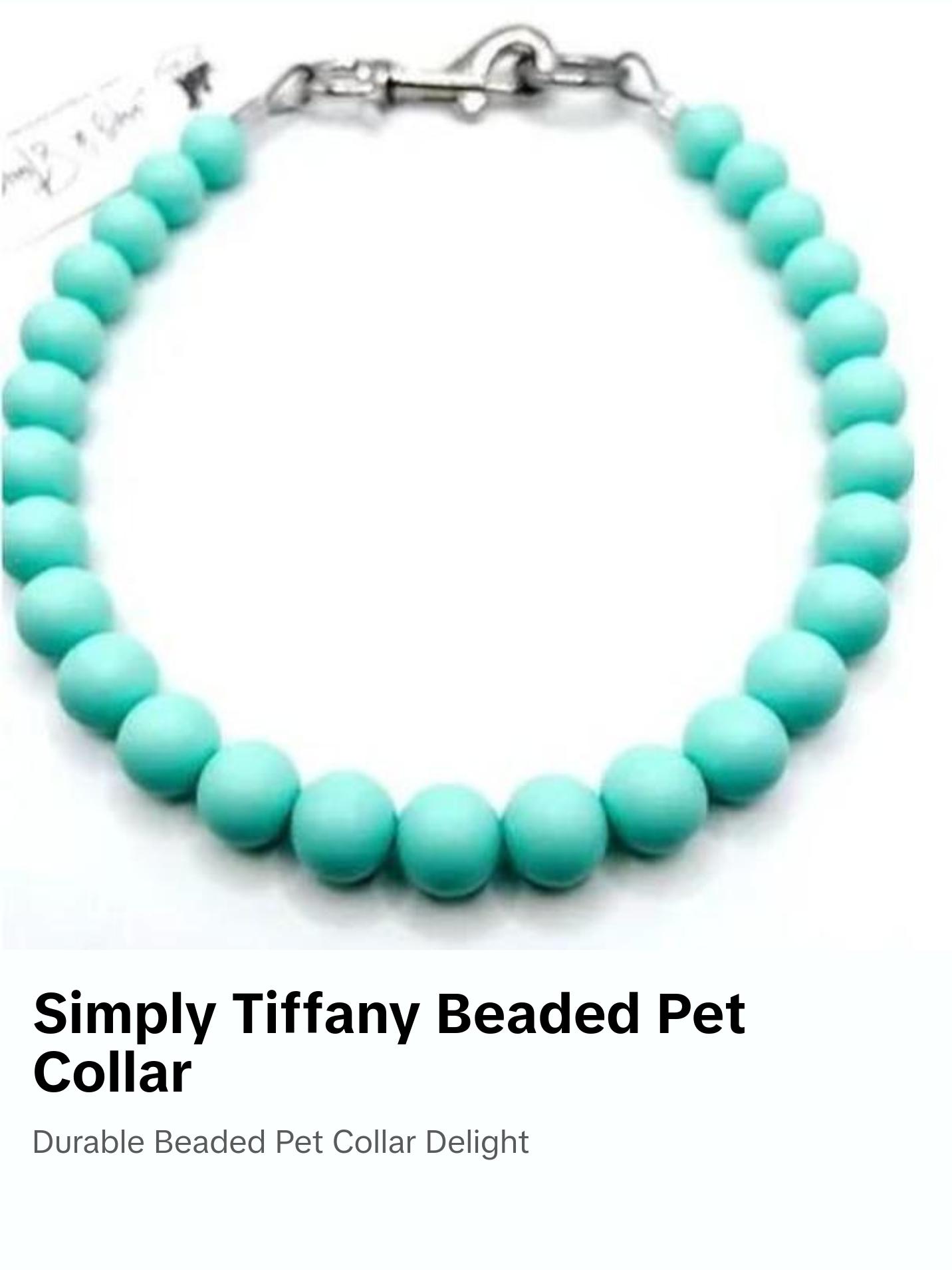 Beautiful "Simply Tiffany" Beaded Pet Collar