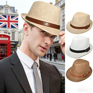 Summer breathable sun-protective British-style jazz hat, comfortable and breathable, stylish and fashionable summer material, comfortable and breathable beach hat.