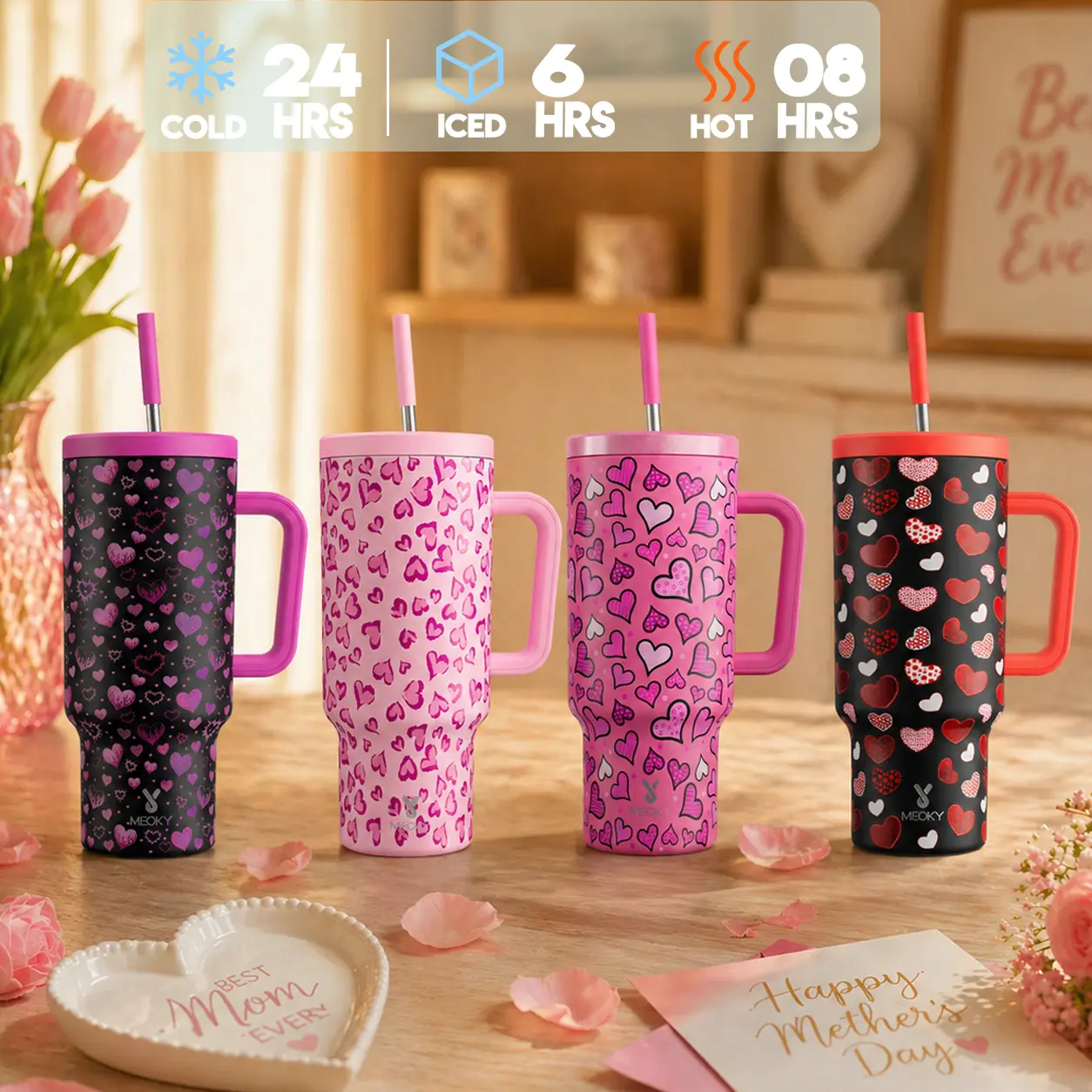 Ships Locally from the USA MEOKY Summervibes 40oz Stainless Steel Insulated Tumbler – Maintains temperature for 24 hours, leak-proof and portable. Adapted to car, travel, and outdoor use. Available in multiple colors #backtoschool#backtoschoolseason