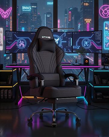 Gaming Chair, Big and Tall Gaming Chairs for Adults with Footrest and Lumbar Support, Comfortable Ergonomic Fabric Computer Chair 400 lbs, 360° Swivel, Height Adjustable Video Gamer Chair