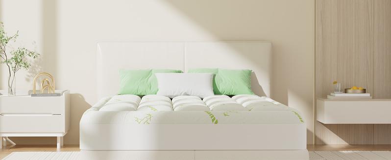 Ultra Soft Mattress Topper, Viscose Derived from Bamboo, Thick Pillow Top Mattress Pad with Deep Pockets, Soft Topper for Back Pain Relief, Breathable Cooling Material for Hot Sleepers