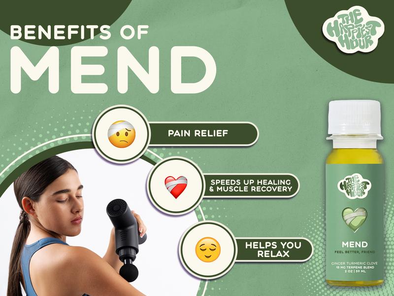 The Happiest Hour Mood Menu - Natural Wellness Vitamin Terpene Supplement Drinks - Wake, Intensify, Bliss, Calm, Sleep, Mend, Curb - 12 & 24 Packs