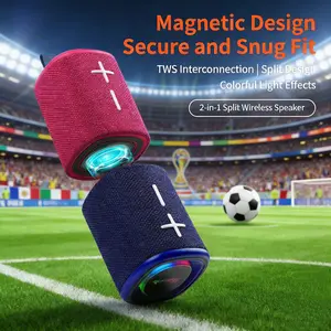 CYBORIS Custom 2-in-1 Magnetic Bluetooth Speaker Classic Dual-color 20W Dual Speakers Water-resistant TWS Interconnection Bluetooth 5.3 IPX6 Audio Speakers