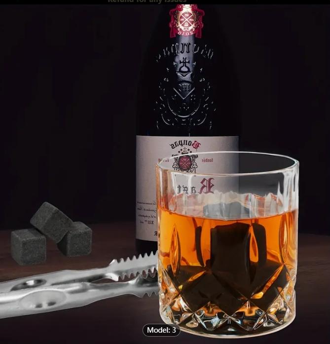1 Set, Whiskey Glasses Set, Whiskey Stones, Stainless Steel Ice Stone, Ice Tongs, Reusable Wine Glass, Gift Set For Men Father's Day Anniversary Birthday Gift, Wine Set