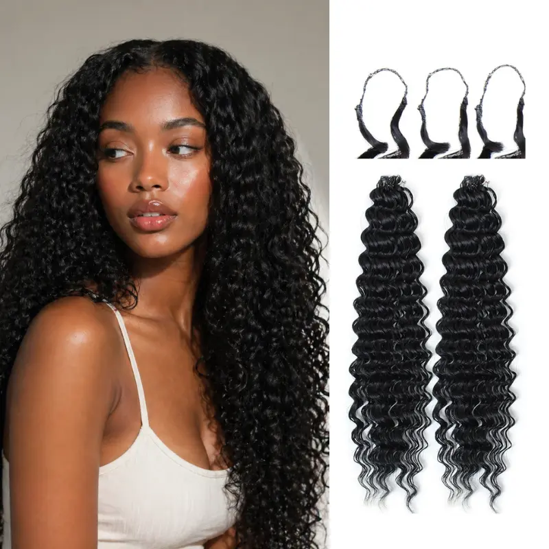 Beauday Feather Crochet Hair Miracle Knots Hair for Women Synthetic Pre-Separated Invisible Knotless Curly Crochet Hair