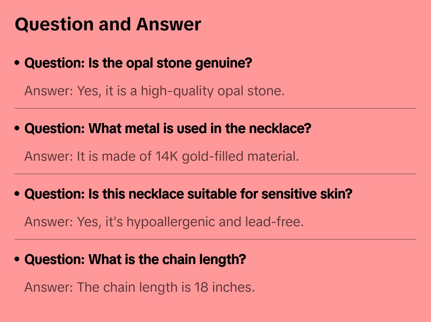 Birthstone Opal Necklace - October