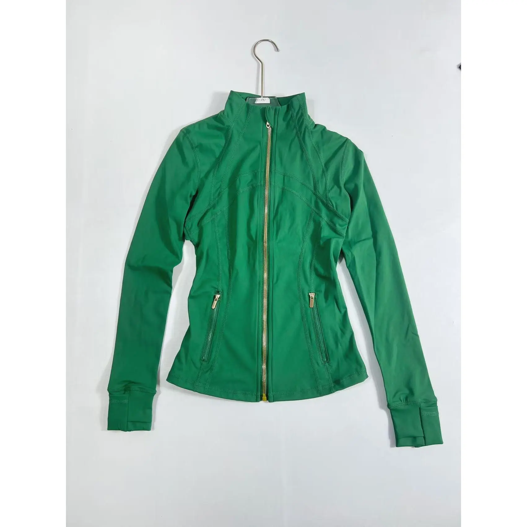 Green gold zipper jacket