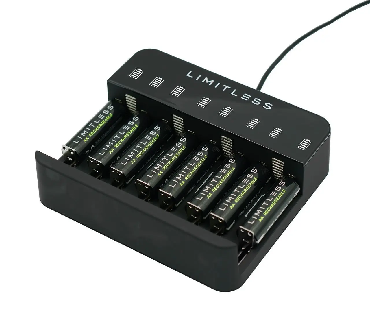 Limitless Rechargeable Batteries with Charging Dock & 8AA Batteries Limitless Rechargeable Batteries with Charging Dock & 8AA Batteries