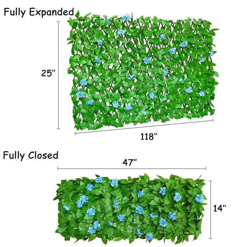 Uhair Expandable Fence Privacy Screen for Balcony Patio Outdoor,Decorative Faux Ivy Fencing Panel,Artificial