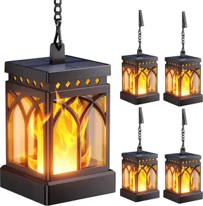 KOOPER Solar Lanterns Outdoor Waterproof, Upgraded Flickering Flame Modes + Constant Modes Hanging Solar Lantern Lights for Outside, Lanterns Decorative Outdoor for Garden Table Yard Tree Decor