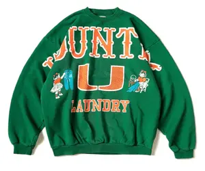 Kapital Big Kountry College Crewneck Sweatshirt Green