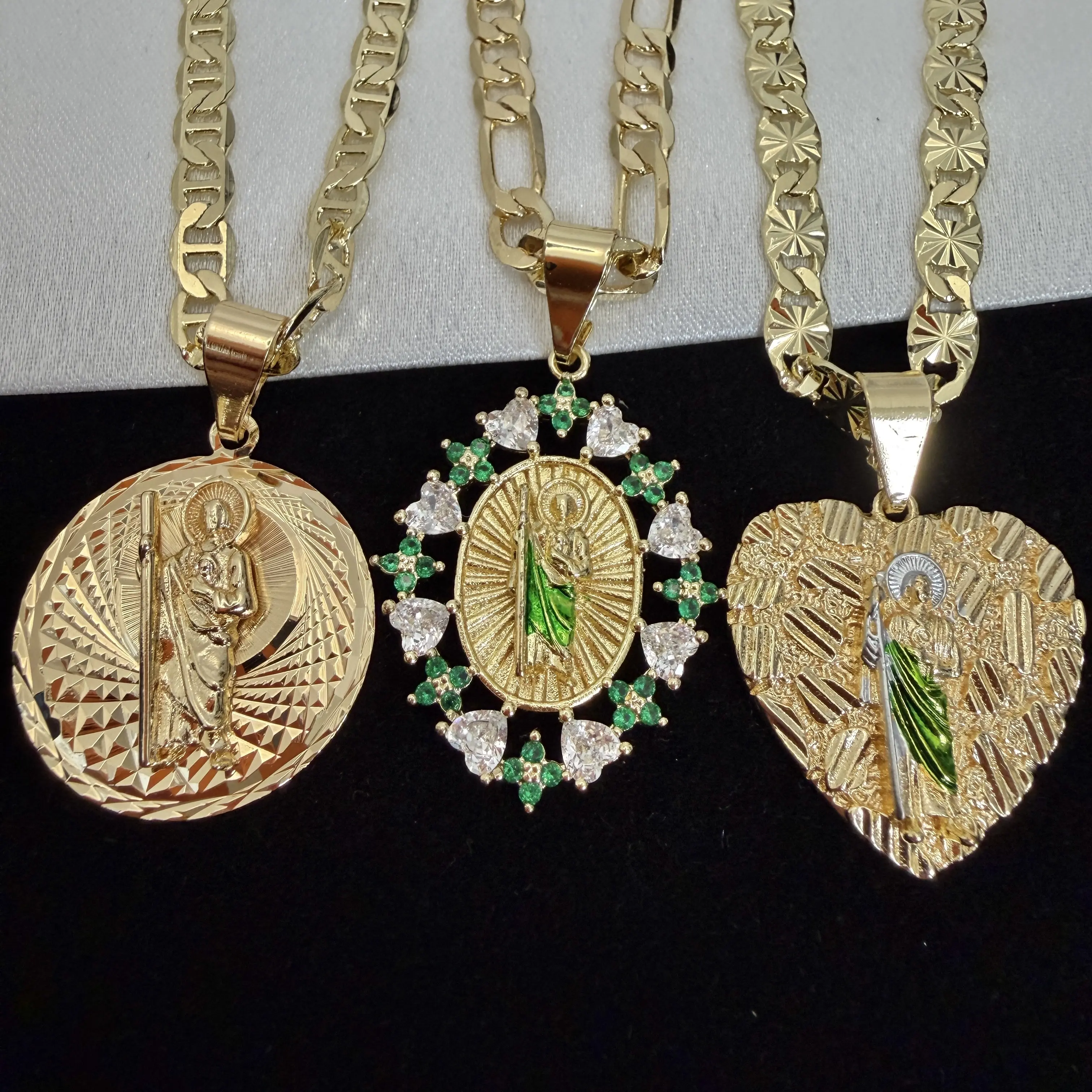 Saint Jude 14k Gold Plated  San Judas Tadeo Necklace Gift for Him