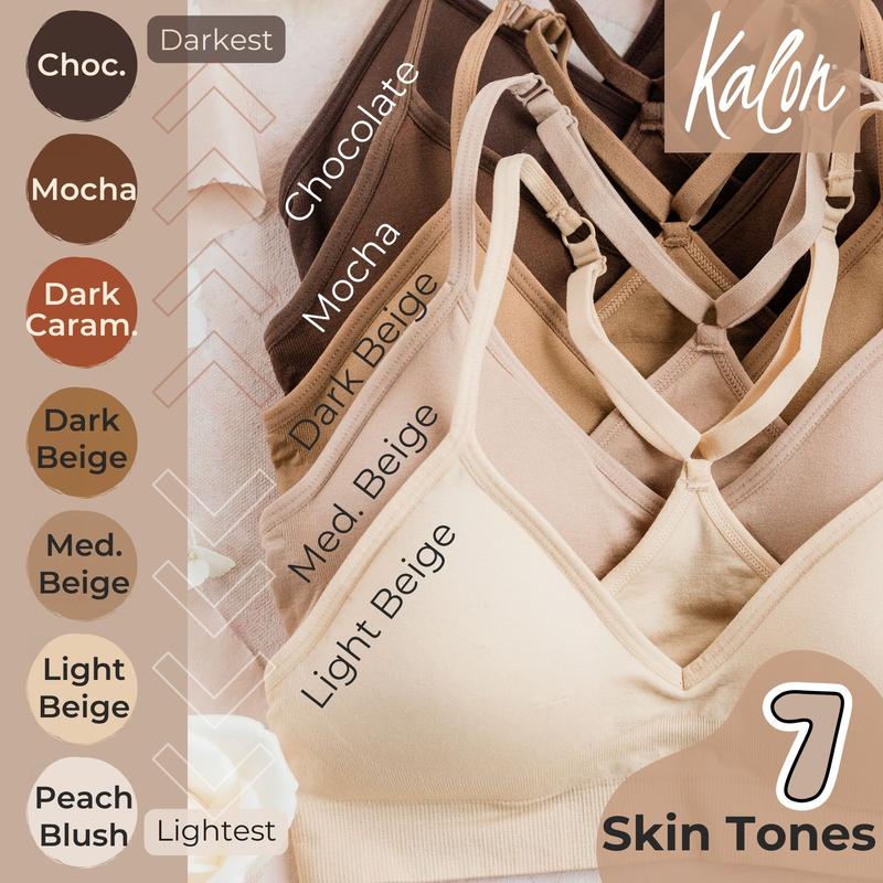 Kalon Racerback 4-Pack Women's Seamless Bralettes All Day Comfy