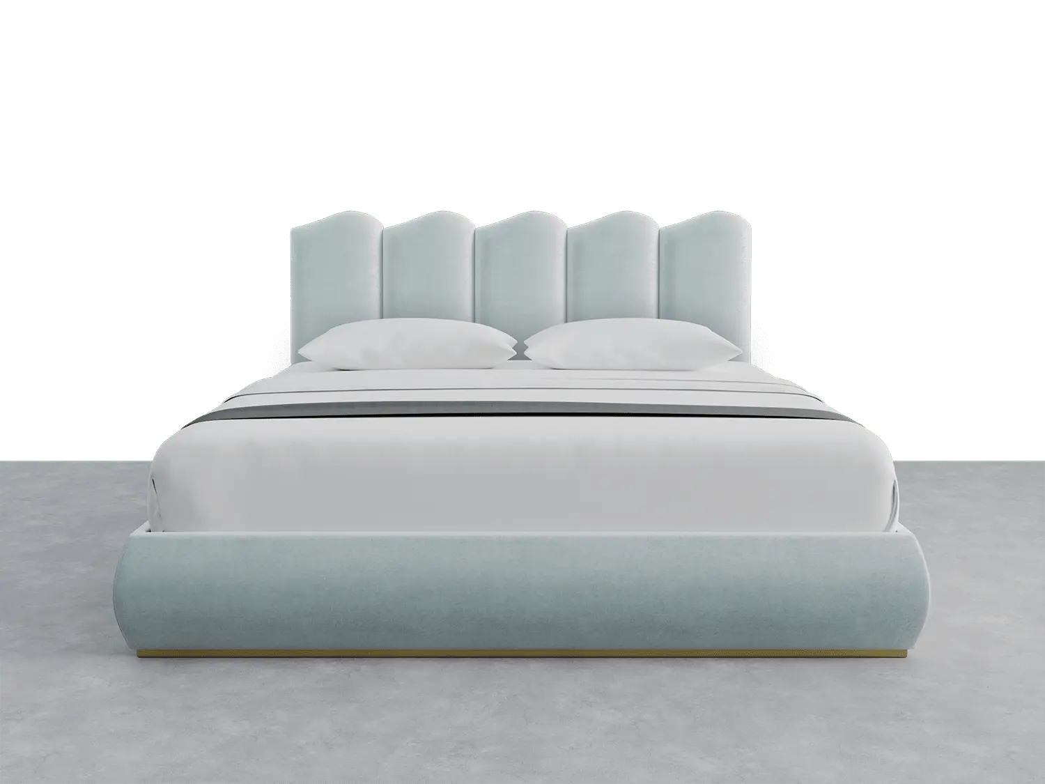 Luna Upholstered Panel Headboard - Aurora Layout, 76"x46", Curved Corner, Custom Upholstery, Designer, Fabric Exterior, Furniture-Style Indoor Headboard, Curved Corner Headboards, Custom Upholstery Headboards
