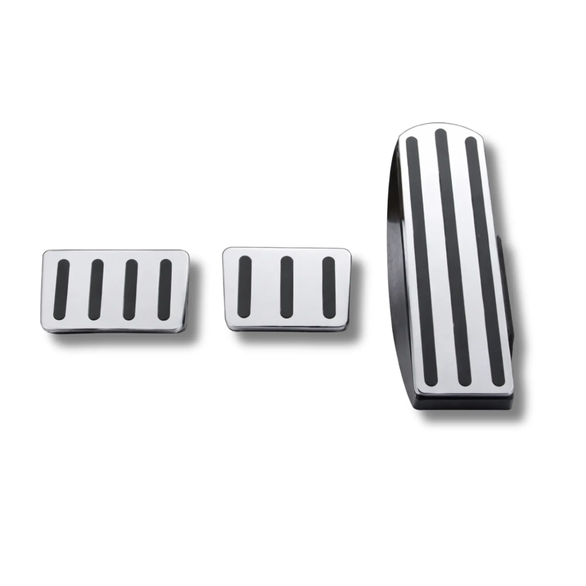 United Pacific Chrome Pedal Set with Black Inserts, Freightliner Truck Automotive Interior Pedal Accessory