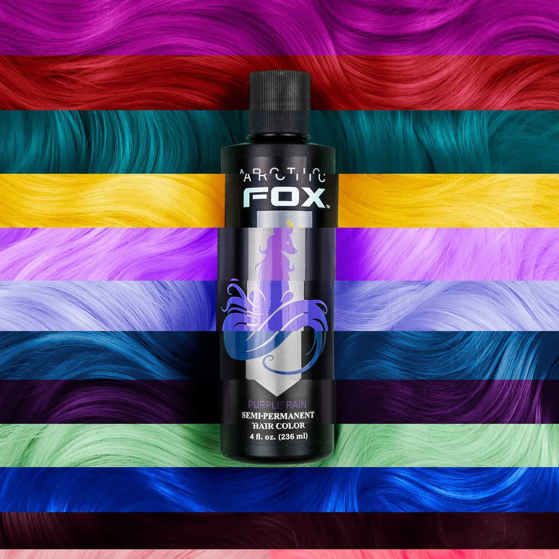 ARCTIC FOX Semi-Permanent Hair Color Dye, 100% Vegan & Cruelty-Free (4, 8 & 5.6 fl oz) Red Colored Hair Light Wolf Grey