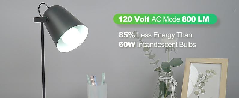 Rechargeable Emergency Light Bulbs  Battery Powered LED Light Bulb 6000K Daylight E26 120 Volt 9W 60W Equivalent with 1200mAh for Home Power Outage Camping Hurricane