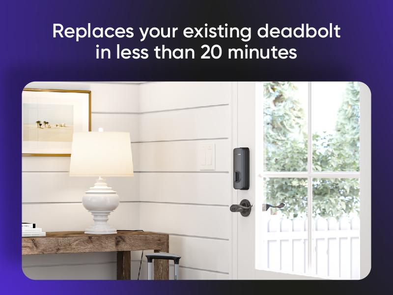 Wyze Lock Bolt — Fingerprint Keyless Security Lock, Smart Bluetooth Deadbolt Replacement, IPX5 Weatherproof, Auto-Lock, Smartphone Control