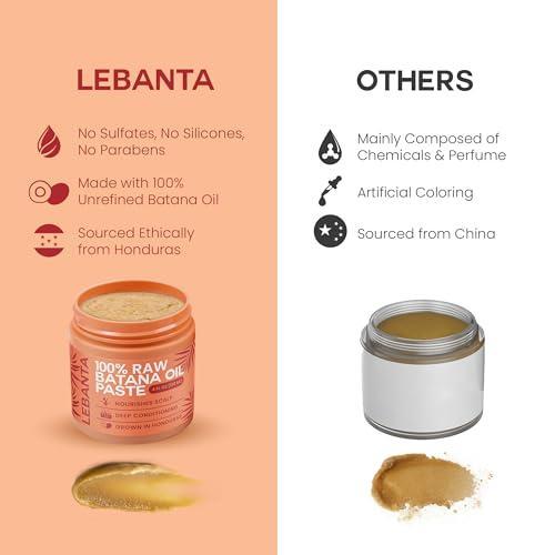 LEBANTA 100% Raw Batana Oil Paste, 4 FL OZ - Unrefined Hair Growth Treatment from Honduras, Deep Conditioning Scalp Nourisher