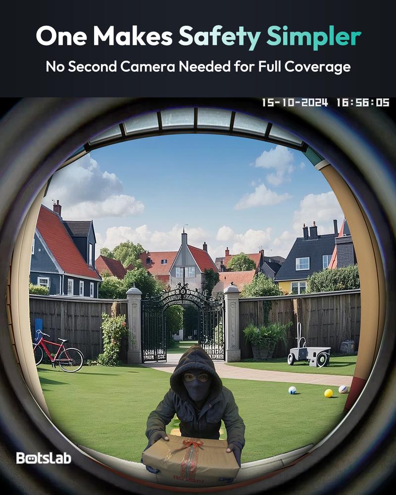 Botslab 2K Doorbell Camera Wireless 180° View 2-Way Audio AI Notifications 5200mAh Battery 2.4Ghz WiFi Secure Storage No Subscriptions Real-Time Communication