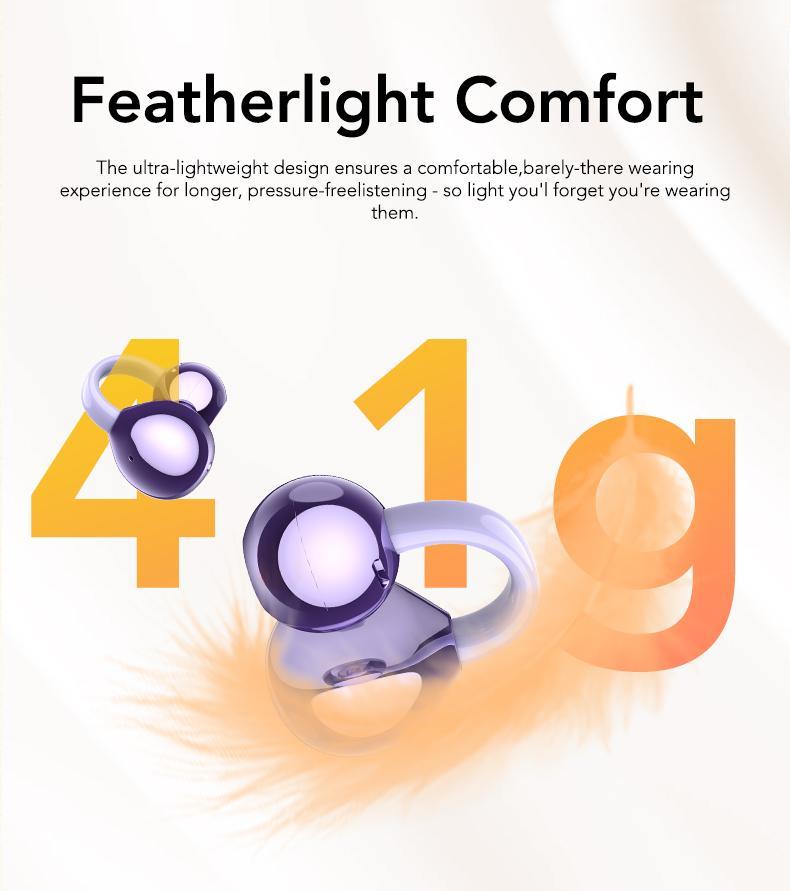 [Spring Deals] Tukio 2026 M100 Fashion Clip-On Earphones, featuring interchangeable earring accessories, an audio-visual touchscreen, and wireless audio transmission technology. Equipped with Bluetooth 6.0 for faster and more stable connections.