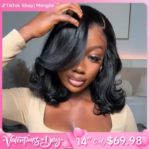 [Shoulder Length Layered Cut] Menglle Hair Side Part Loose Wave Short Bob Wig 7x6 Pre Cut Lace Front Wig Glueless Wear and Go Human Hair Wigs#springfresh#GiftedInLove